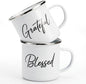 Willinglong 2 Pcs Grateful Blessed Campfire Mug Enamel Coffee Mug Set Thank You by Willinglong