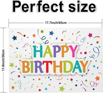 Happy Birthday Placemats Set of 4 Washable Table Place Mats for Dining Kitchen Party Decor