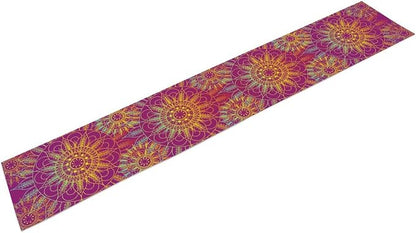 YCness Mandala Table Runner Abstract Colorful Modern Art Golden Purple Kitchen - Image 8