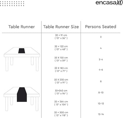 Encasa XO Table Runner, Cotton Canvas Dining Runner 13"x72" | Purple, 180 GSM - Image 6