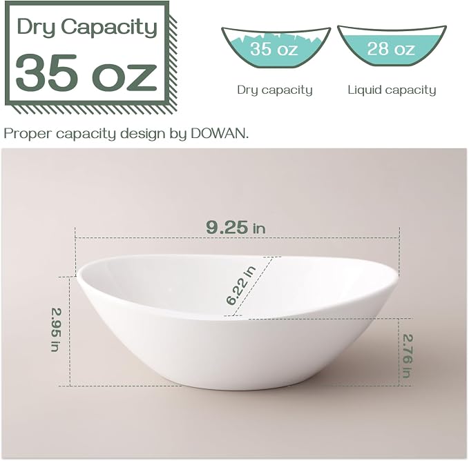 DOWAN 9.25" Serving Bowls, Large Oval Serving Dishes - Image 2