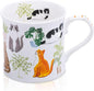Cute Cats & Plants Coffee Mug - 12 oz Fine New Bone China Coffee Tea Cup by MFoffice