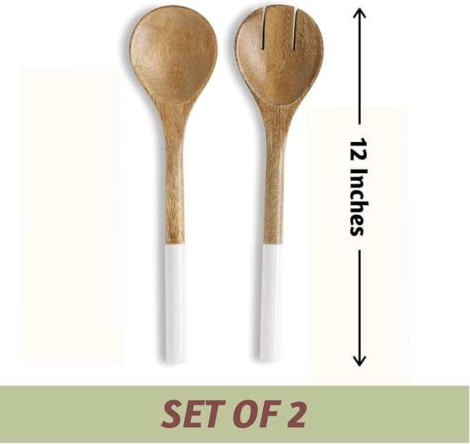 Folkulture Salad Servers or Salad Tongs | Set of 2 Serving Spoons in Kitchen - Image 5