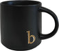 COLLECTIVE HOME Black Ceramic Coffee Mug, 15 oz Golden Monogram Tea Cup | by COLLECTIVEHOME