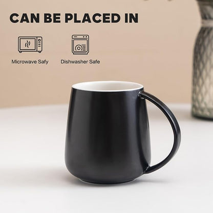 Eyoriza 15Oz Matte Ceramic Coffee Mug, Big Handle, Microwave and Dishwasher Safe - Image 4