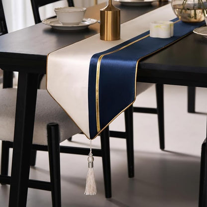 Avigers Table Runner 12 x 78 Inch, Tassels | Faux Silk double-layer accent by Avigers