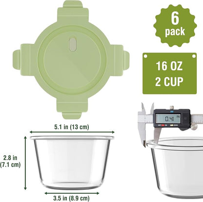 2 Cup/16oz Round Glass Meal Prep Containers - Image 3