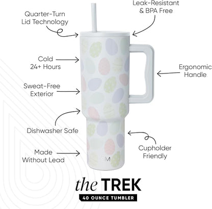 Simple Modern Tumbler with Handle and Straw | 40oz | Easter Eggs | Trek Tumbler - Image 2
