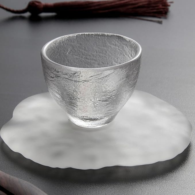 Lead-Free Crystal Glass Round Coasters, Gradient Pink Design, Thickened and - Image 4