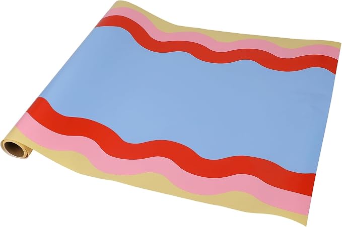 Packed Party Scalloped Soiree Party Paper Table Runner – 25 Ft Blue Center by PackedParty