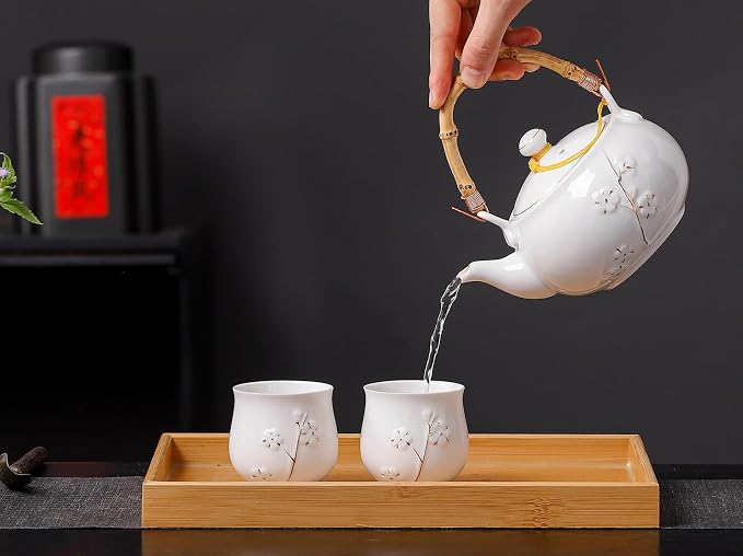 Japanese Tea Set, 6 Tea cups, 1 Tea Tray, Asian tea sets - Image 5