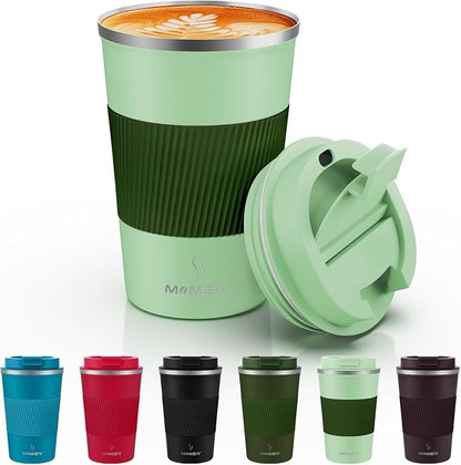 MOMSIV 12oz Travel Coffee Mug, Insulated Coffee Cup by MOMSIV