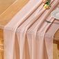 Peach Pink Chiffon Table Runner Summer Boho Wedding Birthday Party Decor | 14ft by Socomi