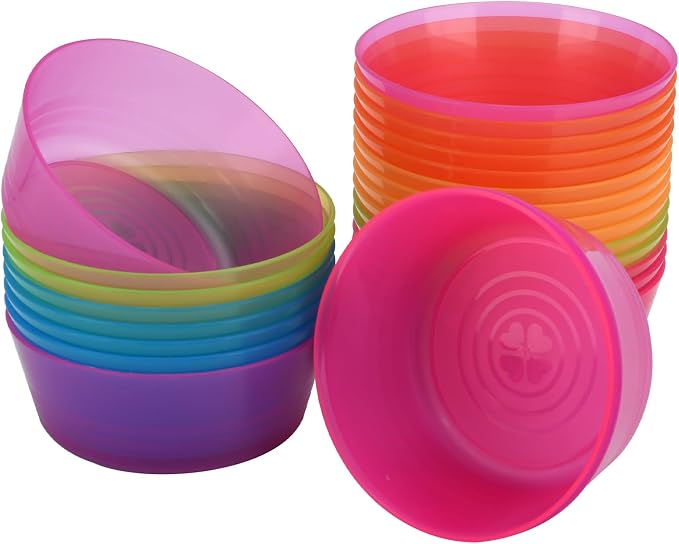 24-Pack Plastic Bowls 10 oz, Polypropylene, Microwave & Dishwasher Safe by LYHLYA