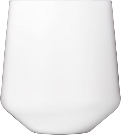 Drinique Unbreakable Stemless Wine Glasses - Set of 4 - Made in USA 12 oz Tritan Unbreakable Plastic Wine Glasses, Reusable for Indoor or Outdoor Use, BPA Free & Shatterproof, White