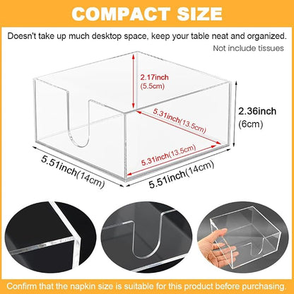 Acrylic Napkin Holder for Table, Cocktail Napkin Holder for 5.5 x 5.5 inch | - Image 2