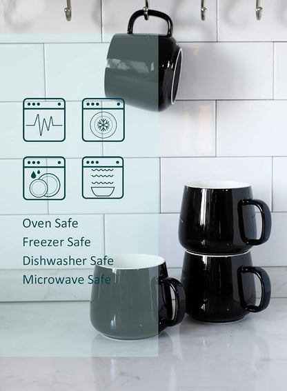 Teocera Ceramic Coffee Mug Set of 4-12 oz Coffee Mugs - Image 9