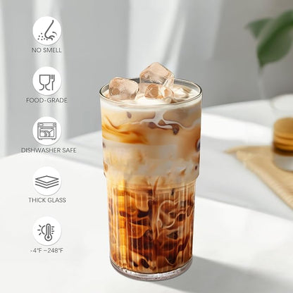 Luiaiog 18.5oz Glass Cups with Lids and Straws - Image 3