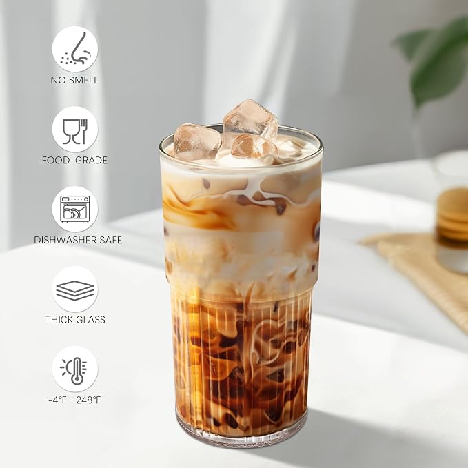 Luiaiog 18.5oz Glass Cups with Lids and Straws – Single Reusable Tumbler - Image 2