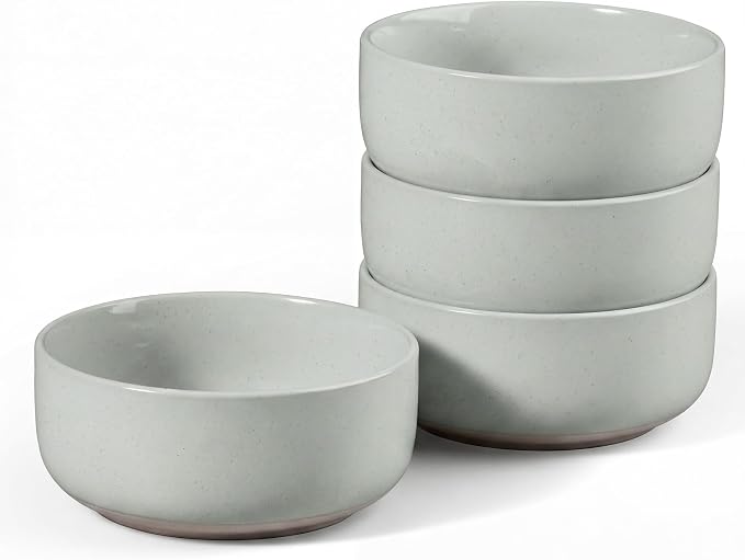 E-far Cereal Bowls Set of 4, 27oz Ceramic Deep Soup Bowls by E-far