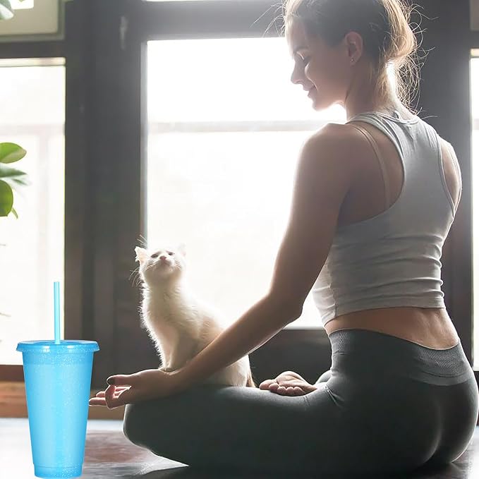 Suertestarry Tumbler with Straw and Lid, Water Bottle Iced Coffee Travel Mug Cup - Image 7