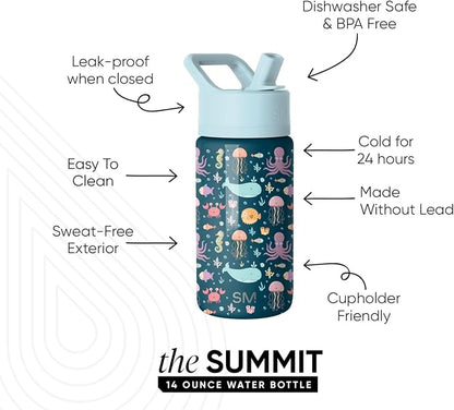 Simple Modern Kids Water Bottle & Toddler Cup | 14oz | Under the Sea - Image 2
