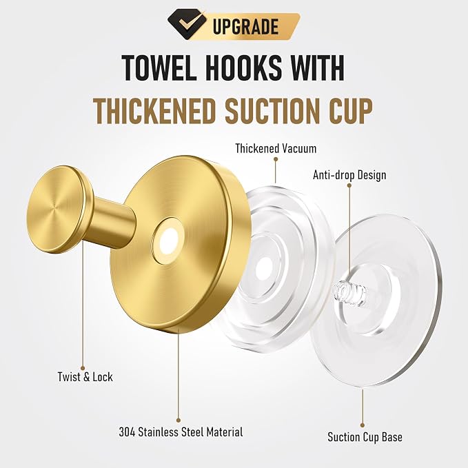 Suction Cup Hooks for Shower, Shower Hooks for Inside Shower, No Drill Bathroom - Image 5