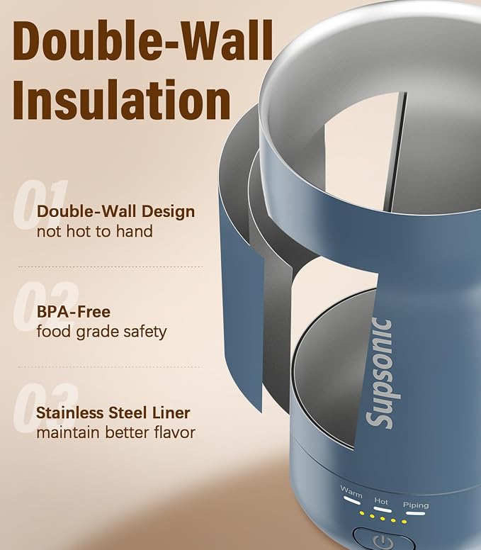 Supsonic Heated Coffee Mug, 14oz Smart Constant Temperature Travel Mug | Heat - Image 6
