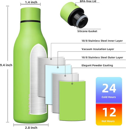 BJPKPK 18oz Insulated Water Bottle, Stainless Steel Bottle - Image 3
