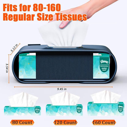 Car Tissue Holder, Car Kleenex Holder Fits 100-160 Count | Premium PU Leather - Image 4