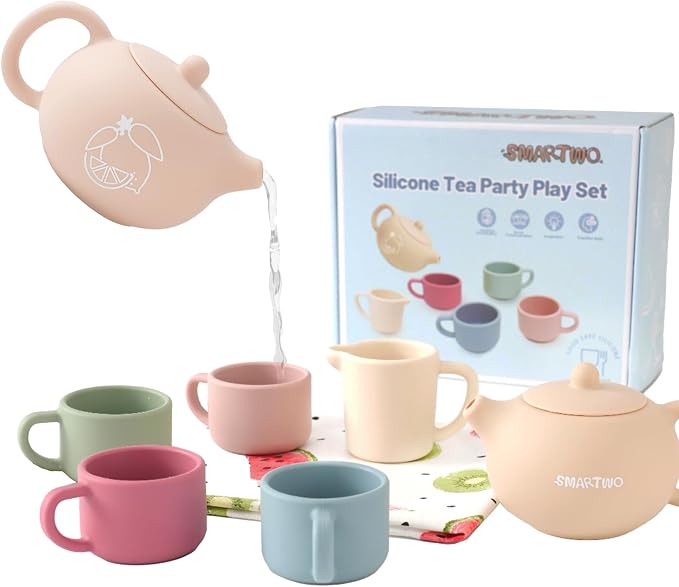 Silicone Tea Set for Toddlers Aged 0+ Months | Real or Play Tea Party Set for by LearnfromPlay