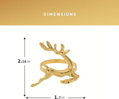 Gold Reindeer Napkin Rings Set of 4 - Image 7