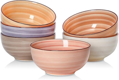 Selamica Ceramic Cereal Bowls Set of 6, 24 OZ Soup Bowls by Selamica