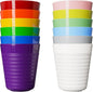 Set of 12 Kids Cups, 8 oz Unbreakable Toddler Cups, Mixes Colors | BPA free by Muulaii
