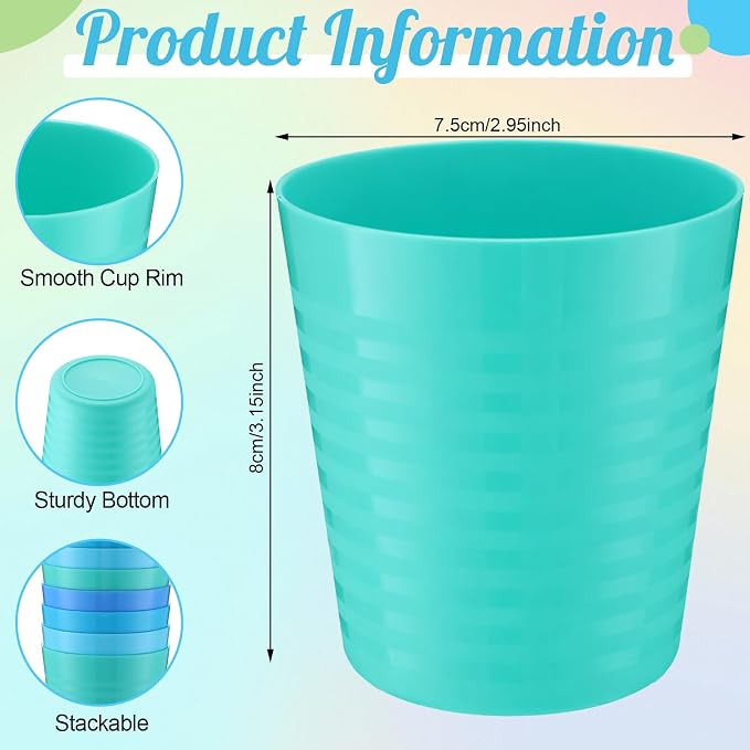 Eccliy 36 Pcs Kids Cups Bulk, 8 oz Plastic Toddler Drinking Cups Unbreakable - Image 3