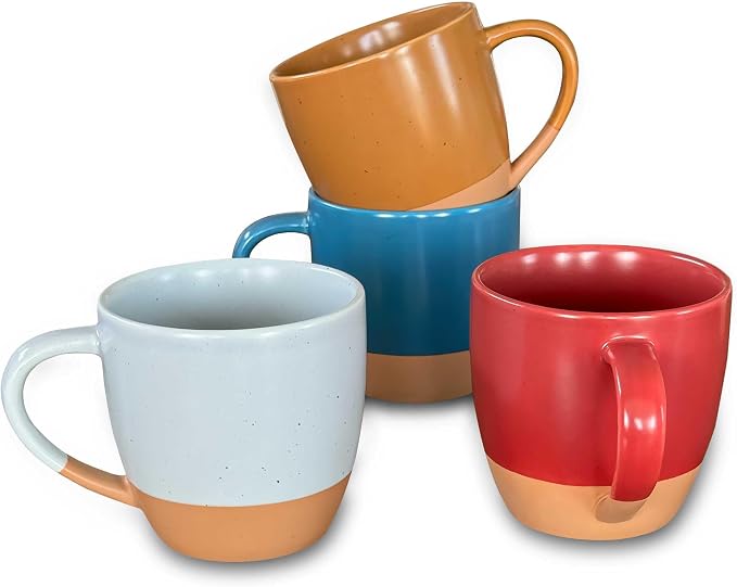 Mora Ceramic Artisan Matte Large Latte Mug Set of 4, 16oz by MORA