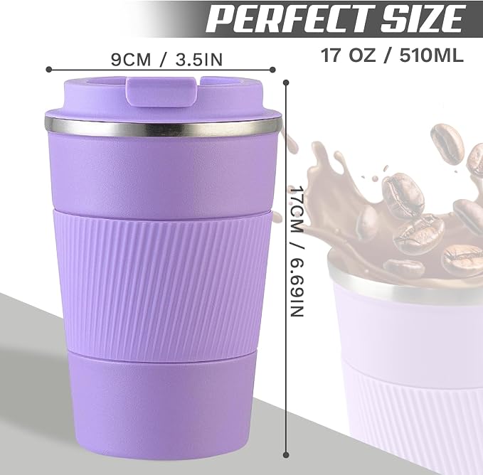 Vacuum Insulated Stainless Steel Travel Coffee Mug, Leak Proof Cup - Image 4