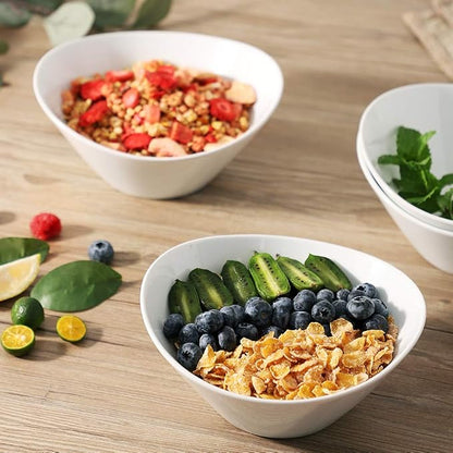 Buyajuju Porcelain Salad Bowls, 38 Ounce pasta bowls set of 4, 8 inch White - Image 8