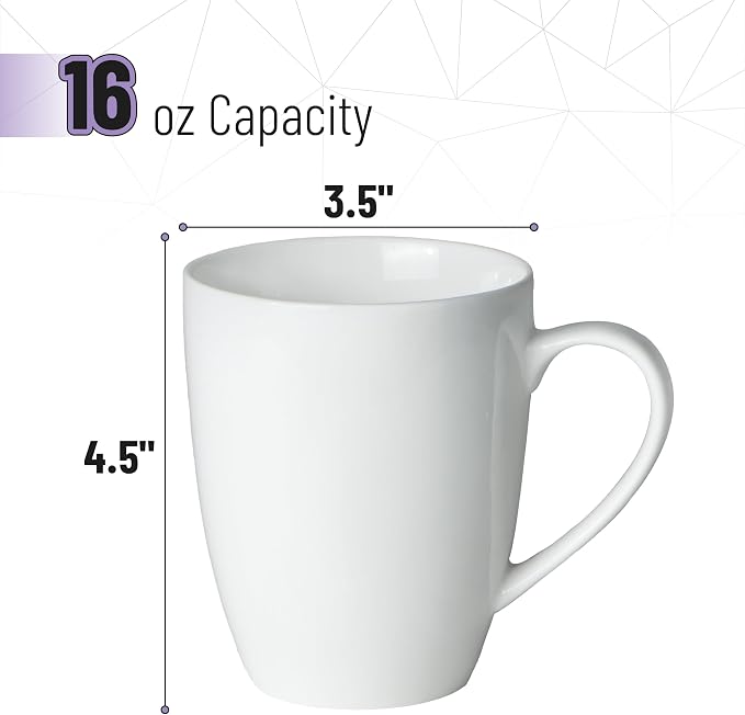 BTaT- White Coffee Mugs, 4 Pack, 16 oz, Large Mug - Image 2