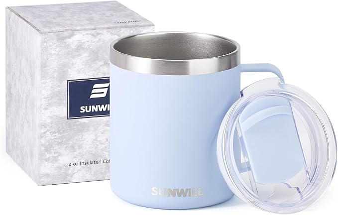 SUNWILL Insulated Coffee Mug, Stainless Steel 14 oz, Splash-Proof Lid | Keeps - Image 5