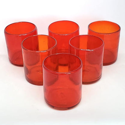 Solid Ruby Red 9 oz Short Tumblers, Recycled Glass, Toxin-Free - Image 5