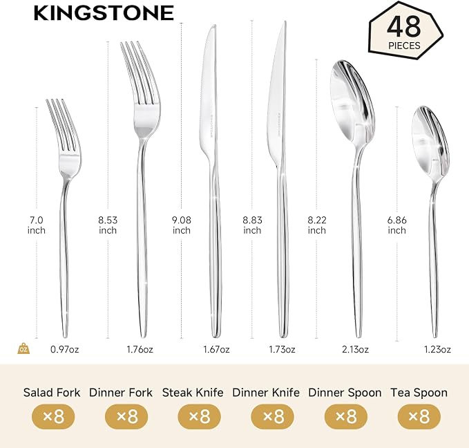 48 Piece Silverware Set for 8 - Image 2