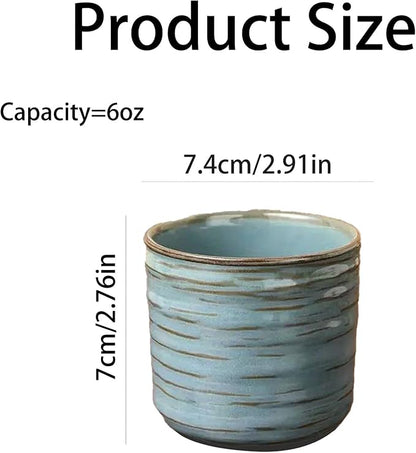 Vintage Ceramic Mug, Japanese Tea Cup 6oz Cup No Handle Drinking Cup - Image 6