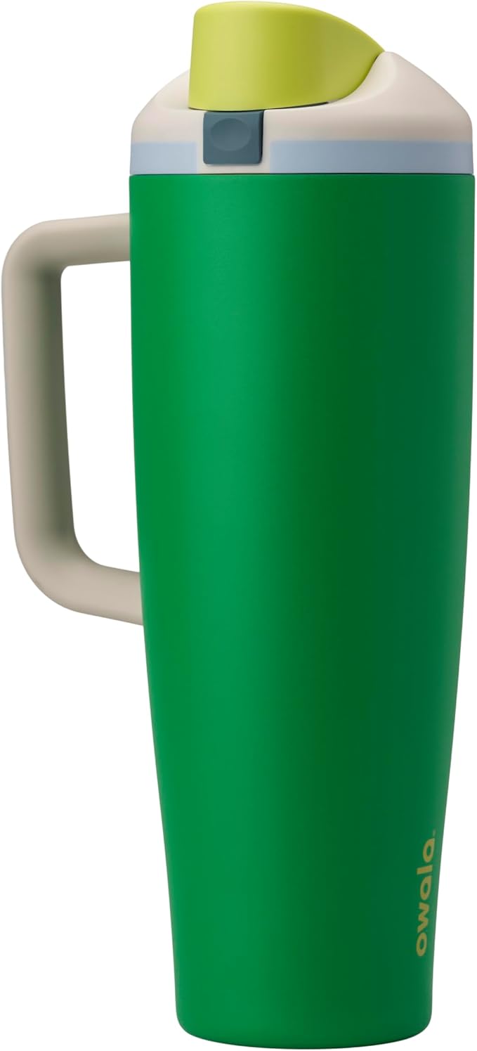 Owala FreeSip Tumbler Stainless Steel Water Bottle 40 oz Putting Green | by Unknown