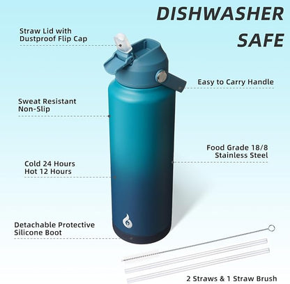 BJPKPK 40oz Insulated Water Bottle, Stainless Steel Bottle - Image 3