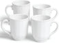 SANGO Bethany White Mugs Set of 4, 15 oz Stoneware White Coffee Mugs, Vibrant by Sango