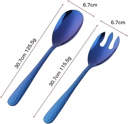 Salad Spoon and Fork Set, 12 Inch Stainless Steel Salad Server, Dishwasher Safe - Image 7