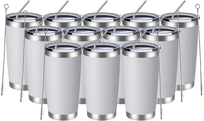 MEWAY 20oz Tumbler 12 Pack Double Wall Vacuum Insulated Travel Mug Bulk by MEWAY