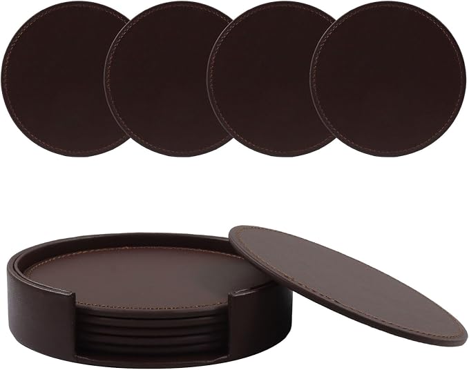 Leather Coasters for Drinks Set of 6 - Image 5