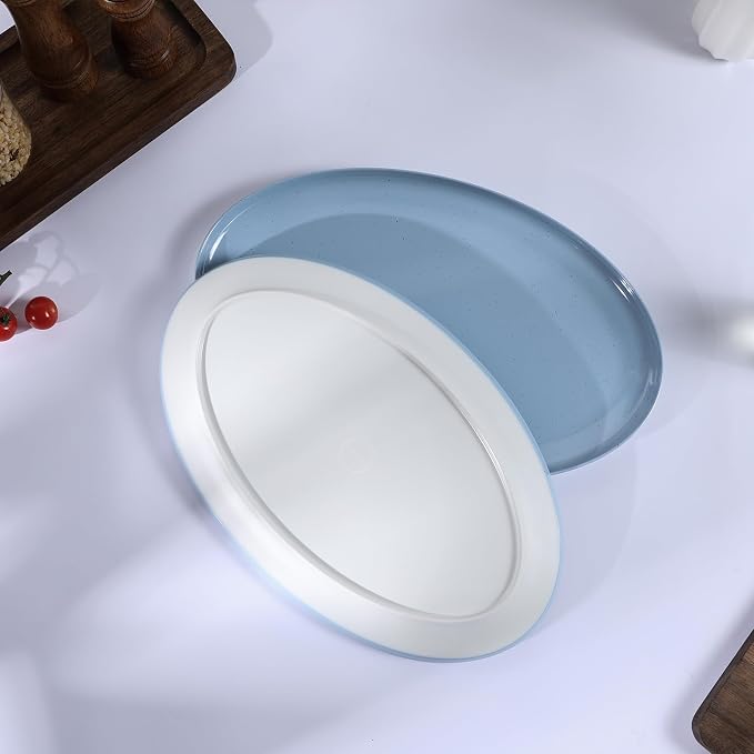 Webbylee ‌16" Melamine Oval Platter Set of 2- Lightweight Durable Serving Tray - Image 6